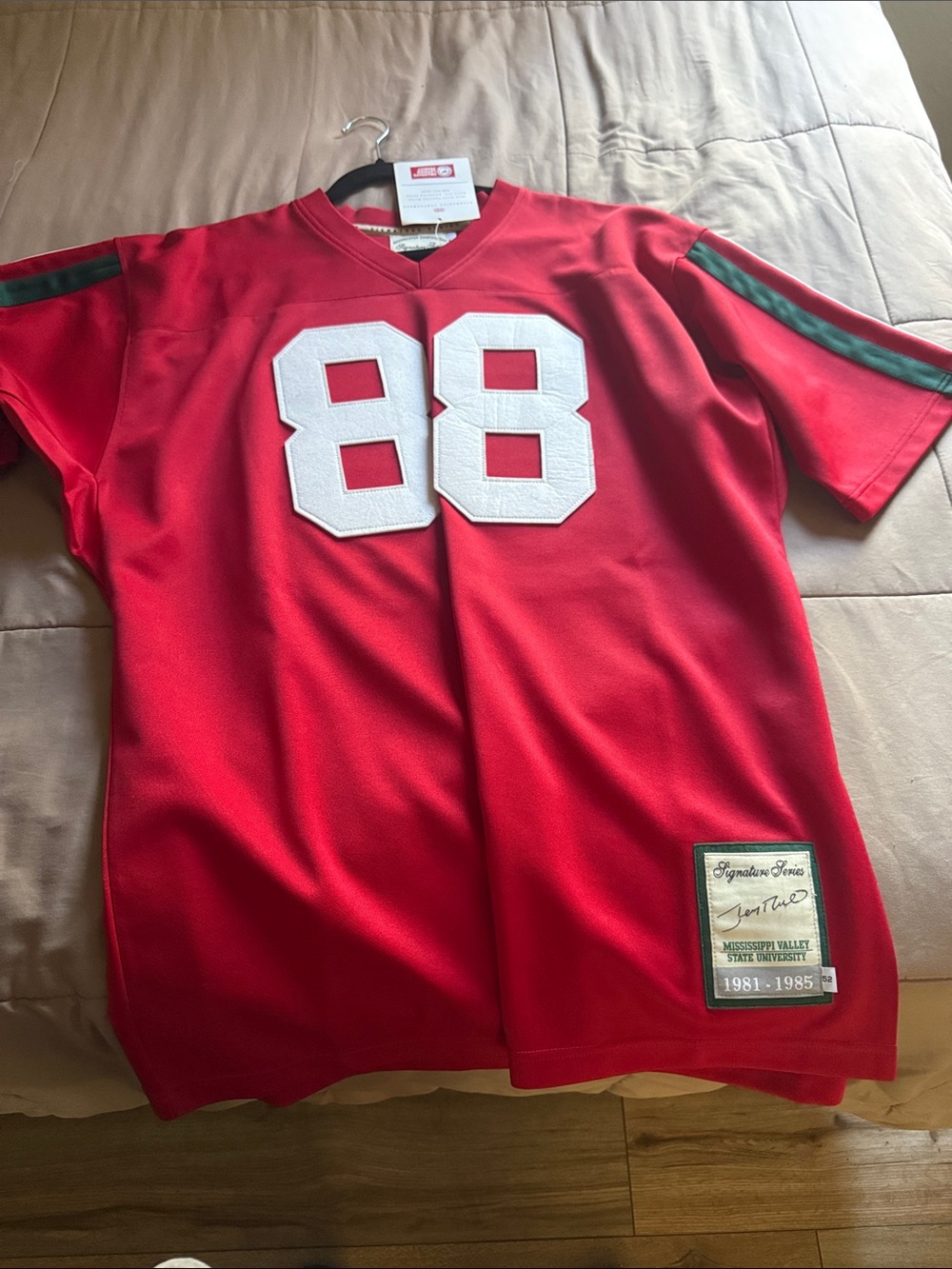 Signature Team Red Mesh Football Jersey with White 88
